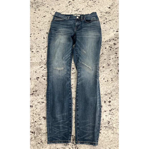 Madewell Denim - Madewell Skinny Skinny Jeans Medium Wash Distressed Blue Mid Rise Size 26